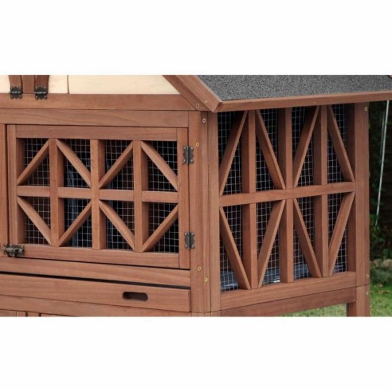 Two-Layer Solid Wooden Pet House Rabbit Bunny Wood Hutch