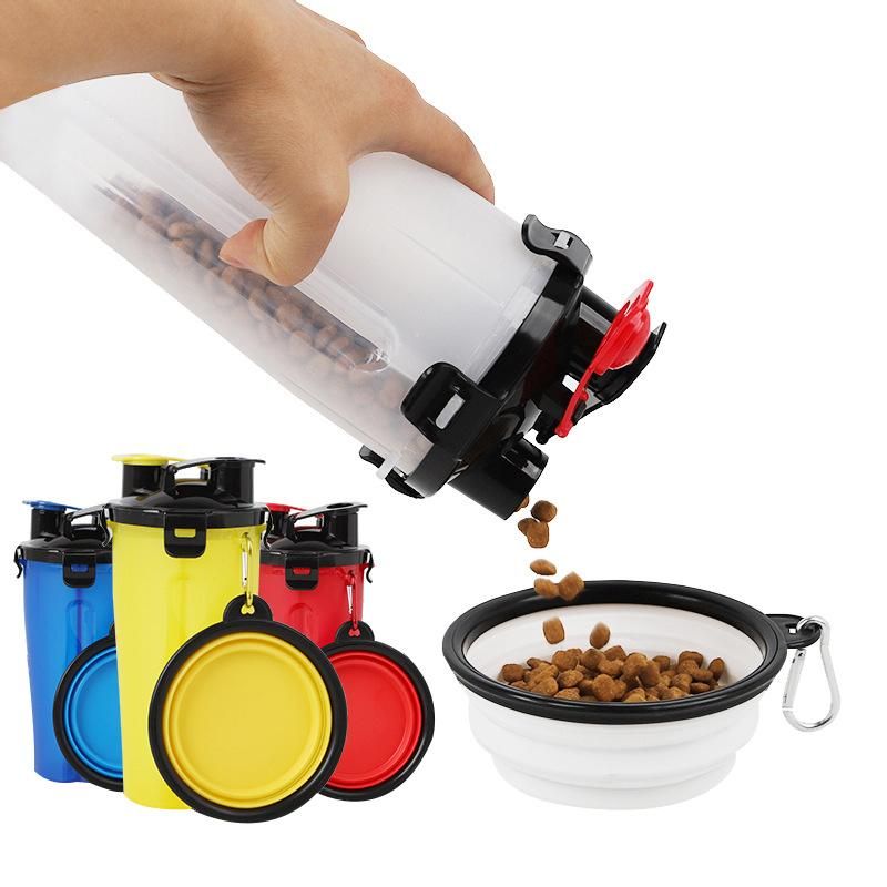 Travel Portable Dog Food Container/ Outdoor Dog Feeder Pet Silicone Bowl