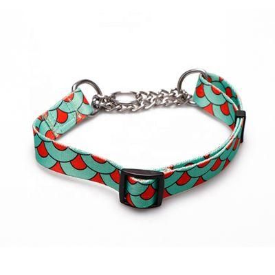 Wholesale Polyester Custom Adjustable Buckle Chain Pet Martingale Dog Collar for Training