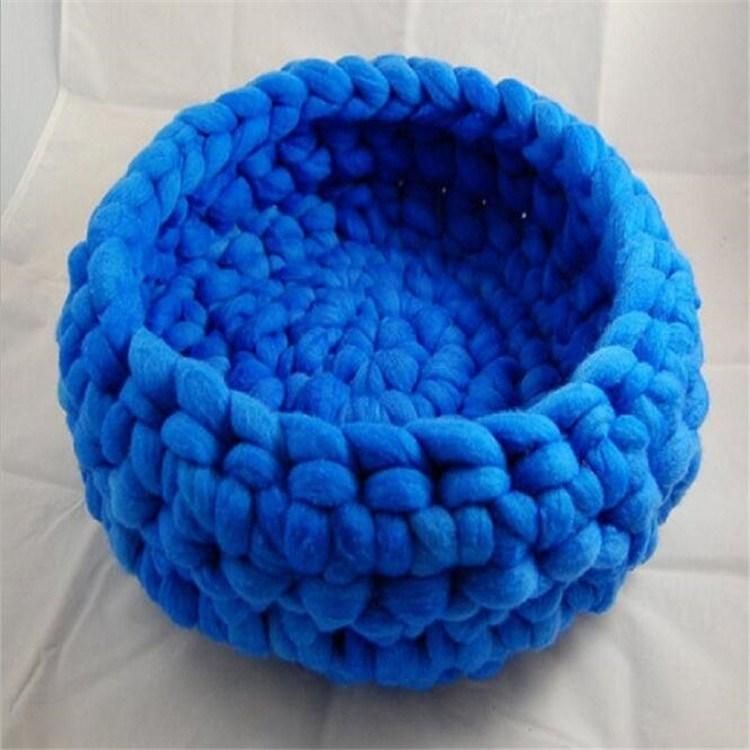 100% Natural Luxury Crochet Arm Knit Giant Chunky Cotton Tube Cave Pet Dog Cat Bed