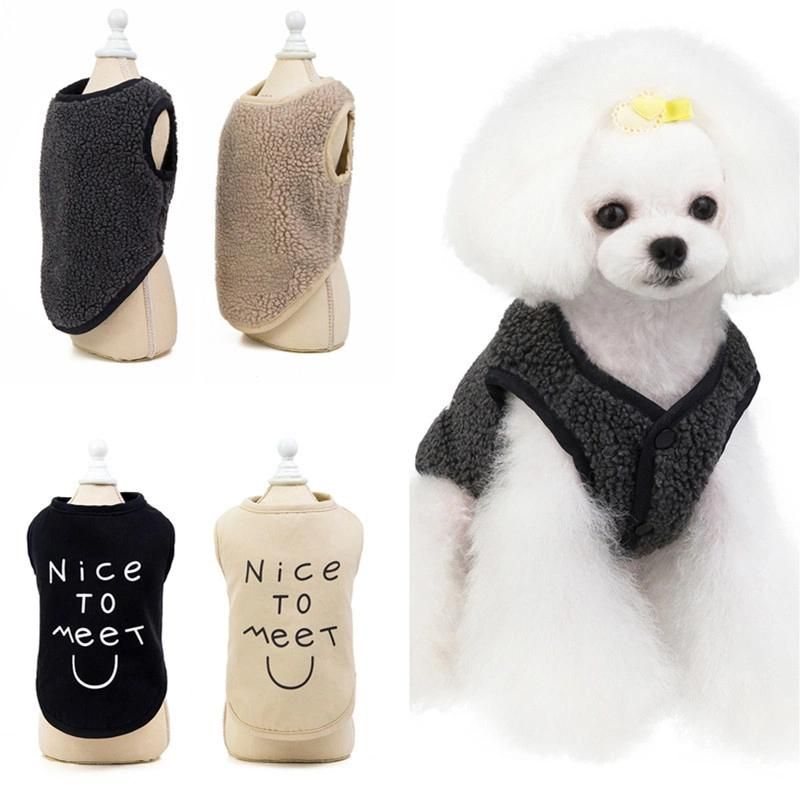 Double-Sided Vest Teddy Clothes Wholesale Pet Clothing Dog Vest Cashmere Waistcoat Autumn and Winter Cat Clothing