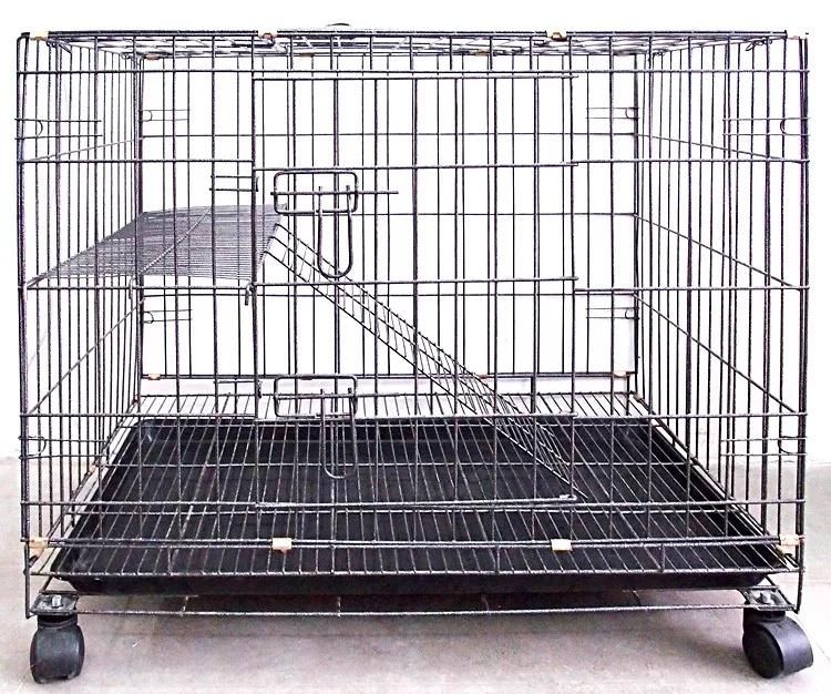 Hot Sale Good Quality Folding Iron Animal Pet Cat Cage with Two Doors