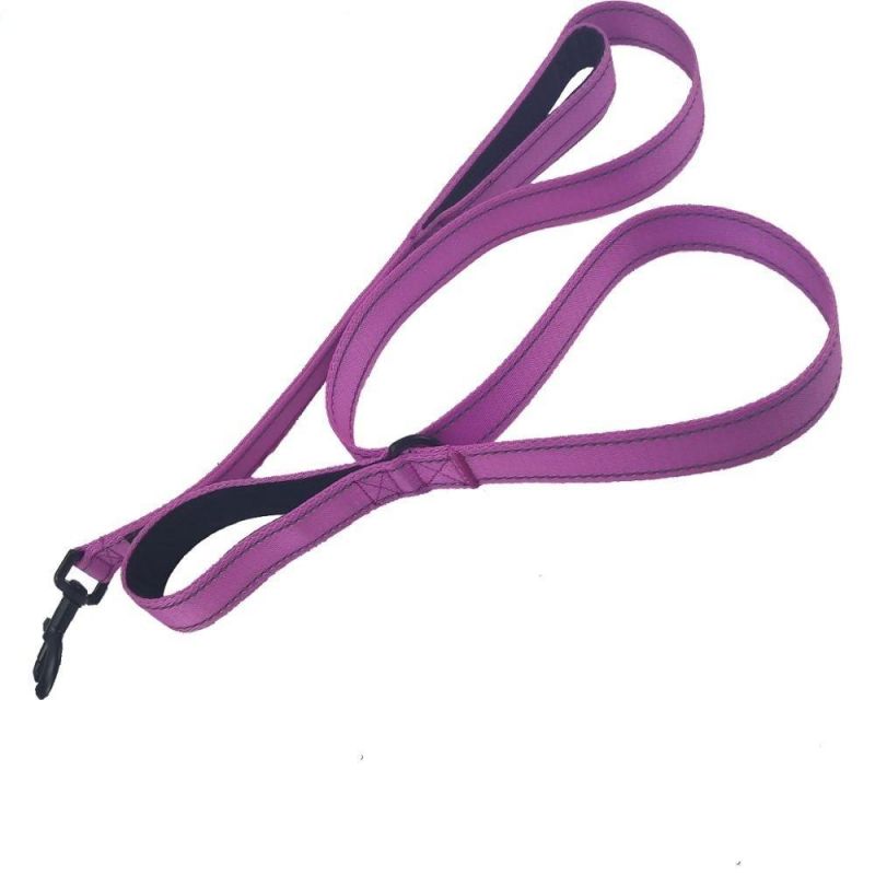 Nylon Reflective Thread Dog Leash with 2 Padded Handles with Multiple Color Option