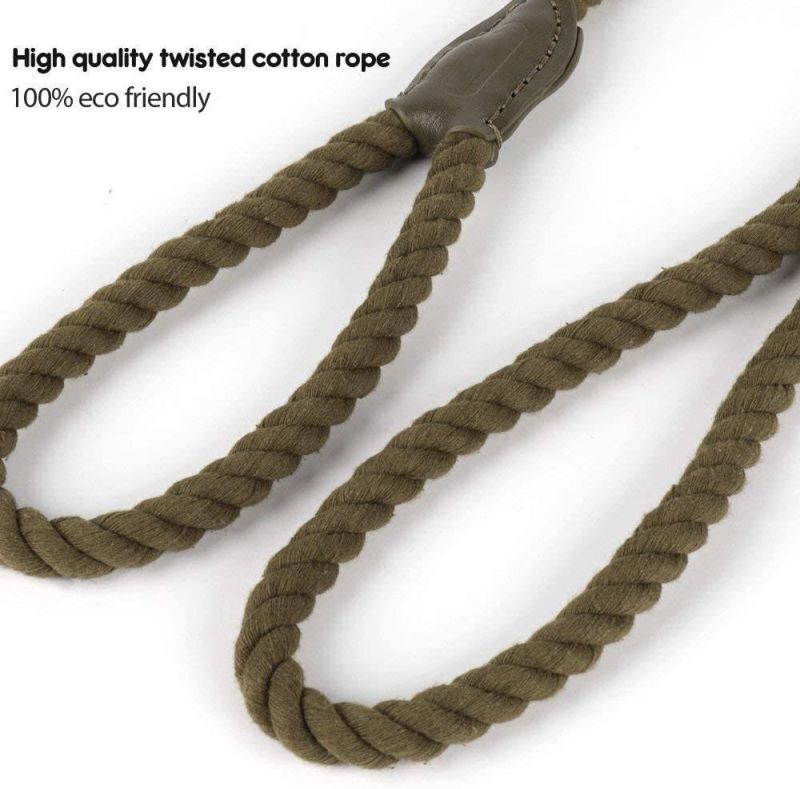 Soft & Durable Cotton Dog Leash with Strong Locking Carabiner