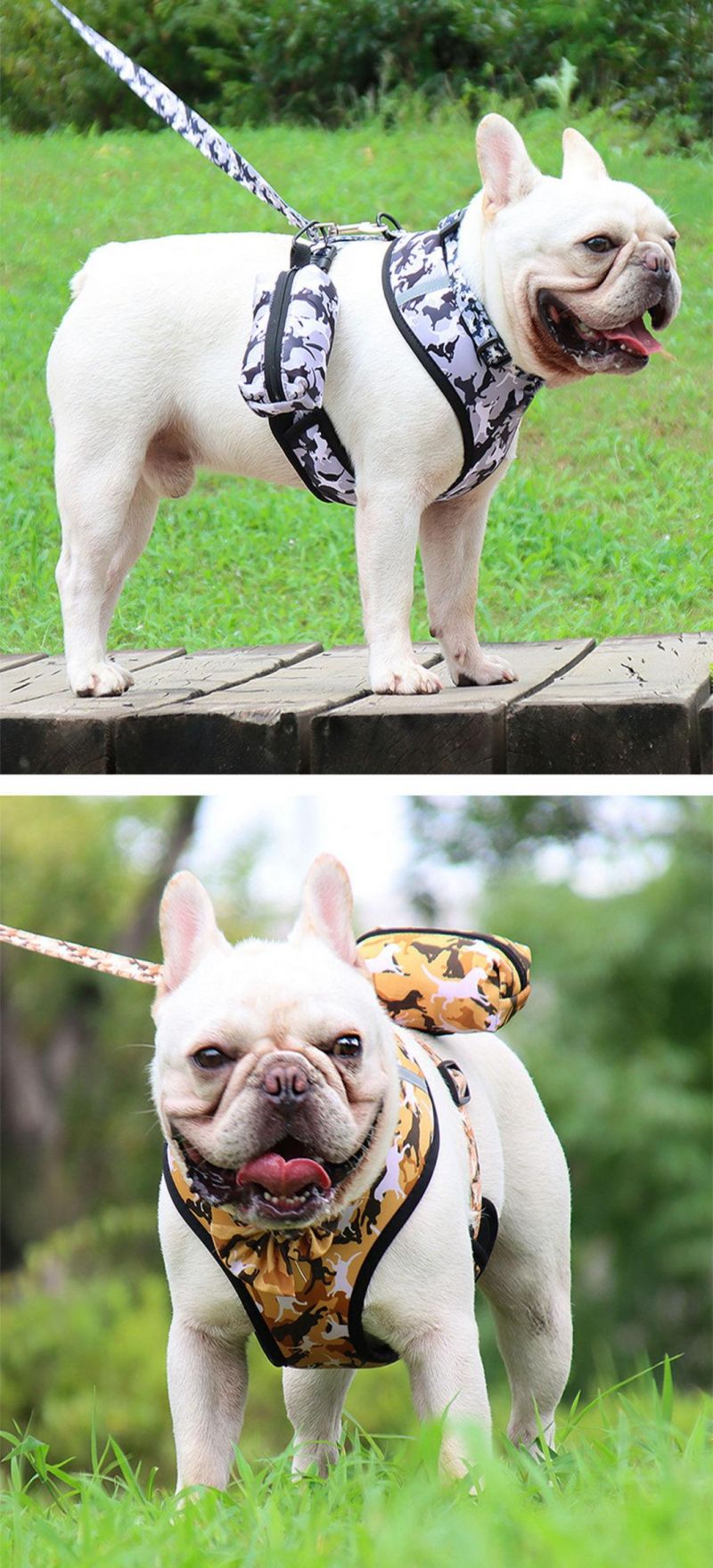 No Pull Dog Harness Set Dog Collar & Vest Harness & Poo Bag Holder