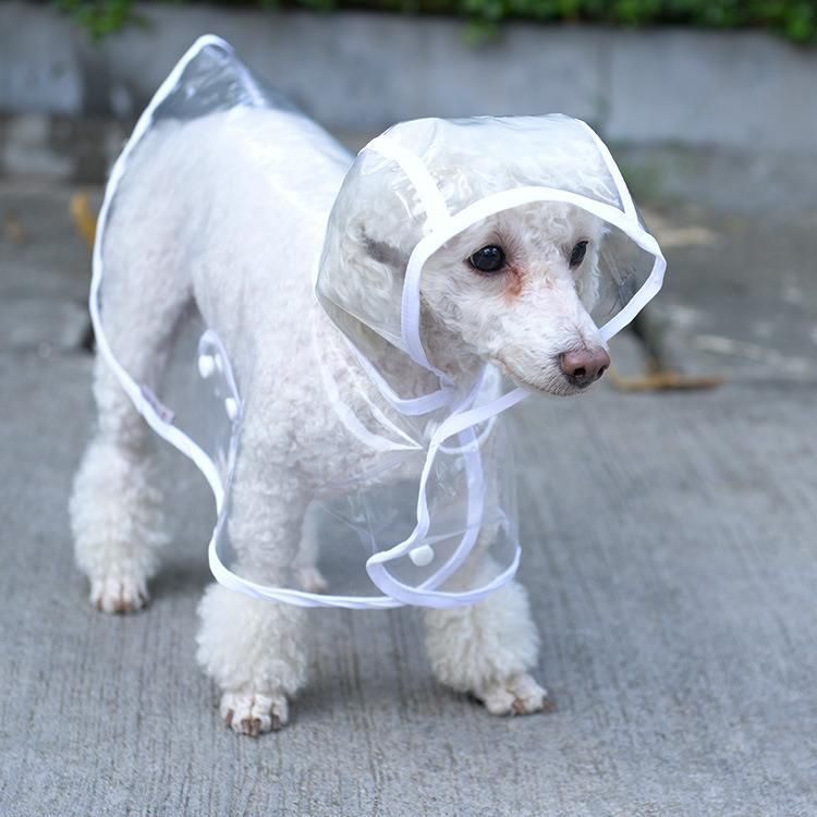 Transparent Waterproof Raincoat for Dogs in Spring and Summer