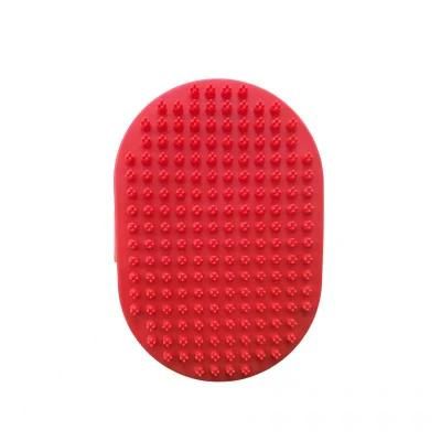 Factory Direct Pet Bath Brush Dog Cat Bath Massage Brush Pet Cleaning Supplies Bath Comb Red