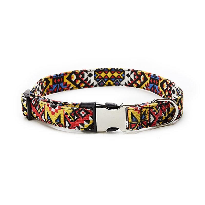 Custom Logo Premium Dog Accessories Polyester Durable Silver Dog Collar Designer