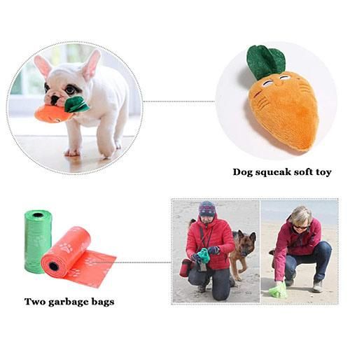 Dog Treat Pouch, All-in-One Lightweight Training Bag for Pets with Training Clicker and Eco-Friendly Biodegradable Pet Poo Bags