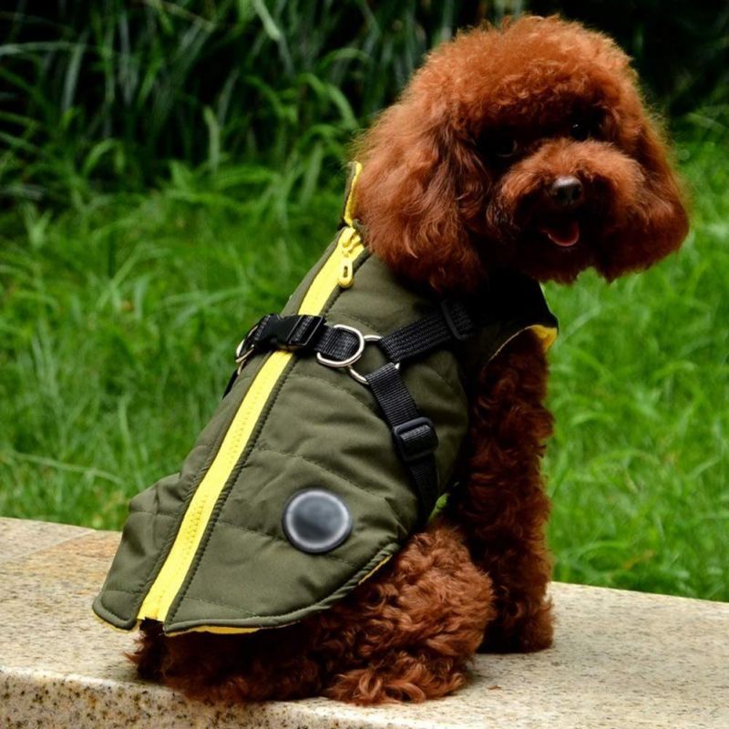 Pet Warm Jacket Small Dog Vest Harness Wih Leash