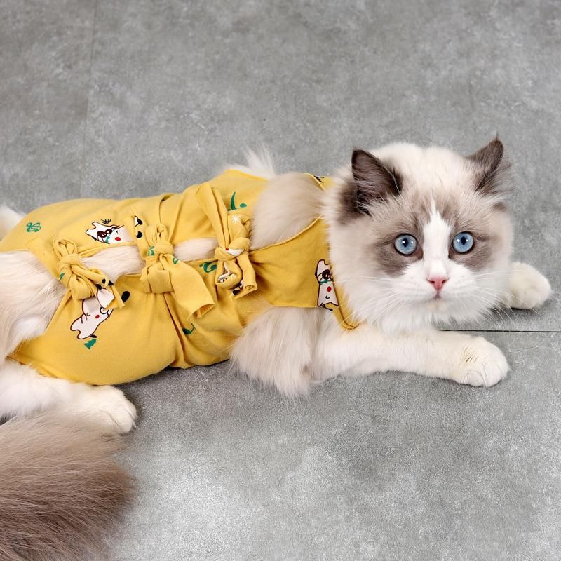 Indoor Cat Surgery Surgical Abdominal Wounds Pet Recovery Clothes for Cats After Sterilization Pajama Suit Cat Recovery Suit