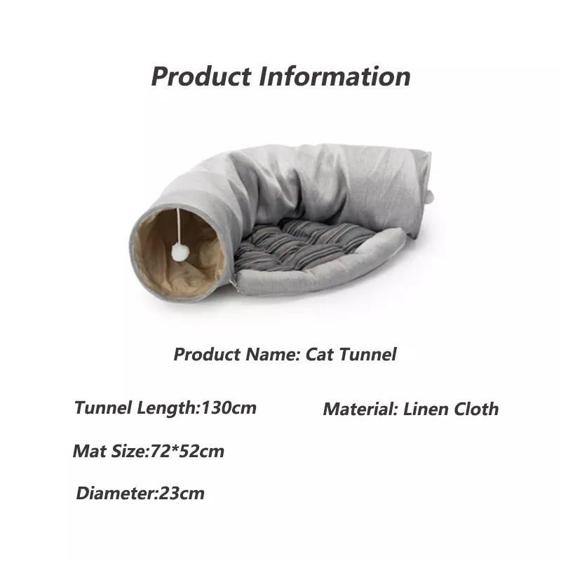 Factory Wholesale Luxury Durable 2 Hole Tunnel Cat Bed