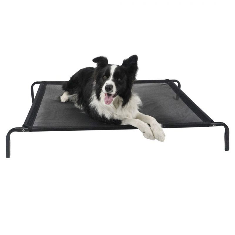 Pet Outdoor Summer Raised Cooling Dog Cot Bed portable Elevated Camping Dog Cot Bed with Durable Mesh Center