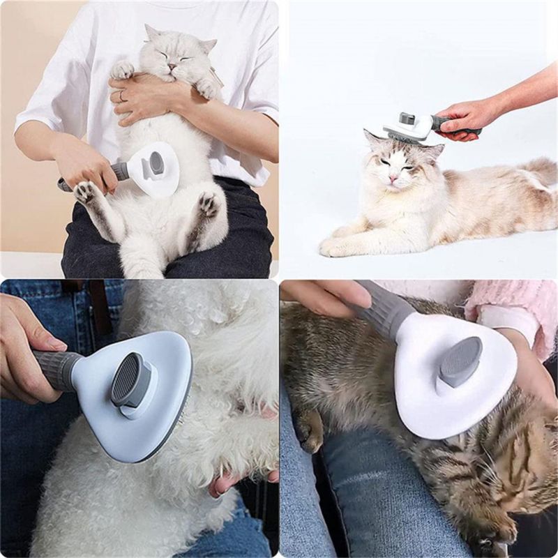 Pets Slicker Brush Grooming Massage Comb Self Clean Shedding Brush