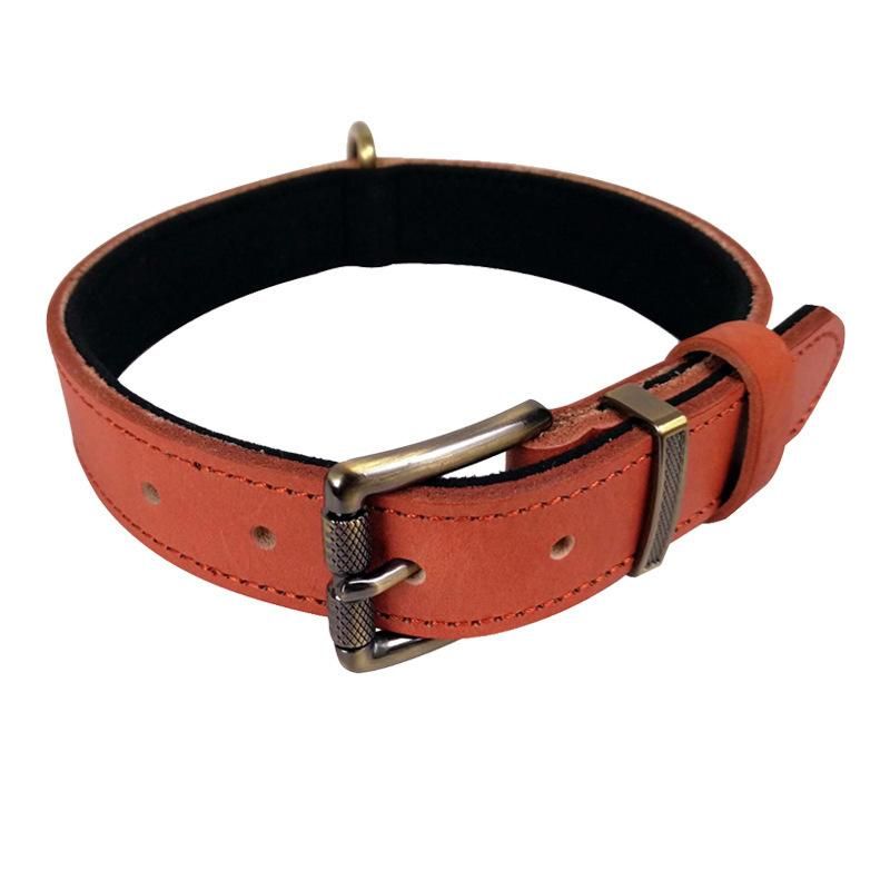 Fashion Dog Collars Custom Adjustable PU Leather Durable Dog Collar Waterproof Classic Vegan Genuine Leather Dog Collar