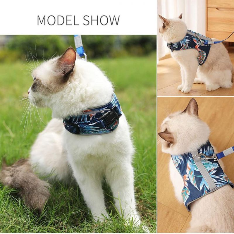 Hawaii Style Cat Vest Harness and Leash Walking Pet Vest Suitable for Kitten