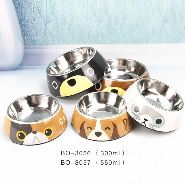 Travel Luxury Custom Pet Feed Food Water Bowl Container Stainless Steel SUS304 Melamine PP Plastic Dog Bowls