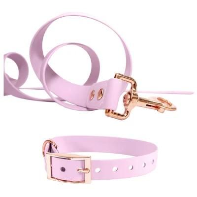 Soft PVC Coated Nylon Dog Collar Leash Set Comfortable Dog Leash Handle Water Resistant Dog Collar