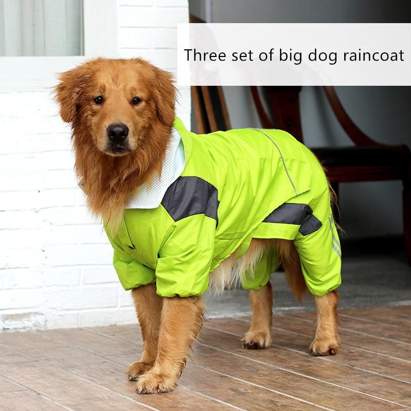 Hot Wholesale Large Dog Pet Raincoats Adjustable Dog Clothes Waterproof Lightweight Rain Jackets