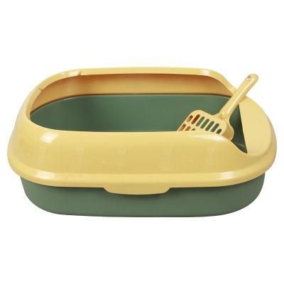 Dog Products, New Home Style PP Semi-Closed Splash-Proof Cat Litter Tray Oval with Cat Litter Shovel Small Double-Layer Cat Toilet
