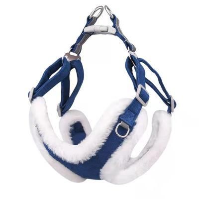 Suede Pet Harness with Reflective Strip No Chocking Dog Harness
