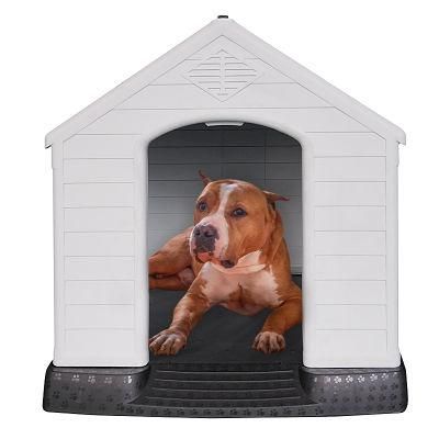 Outdoor Luxury Warm Home Optional Size PP Plastic Material White Dog House for Large Pet