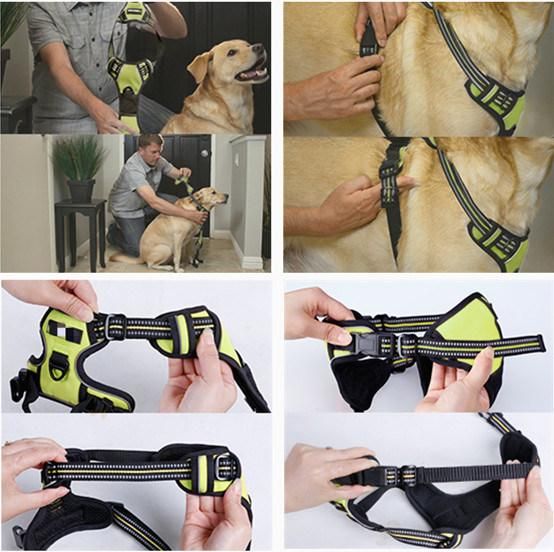Easy on and off Pet Vest Harness 3m Reflective Breathable and Easy Adjust Pet Halters with Nylon Handle for Small Medium Large Dogs