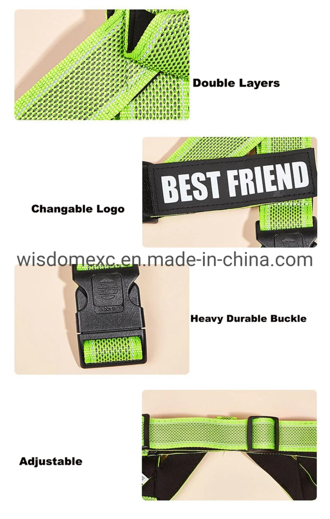 Purple Pet Harness Collar Service Dog Custom Logo for Promotion