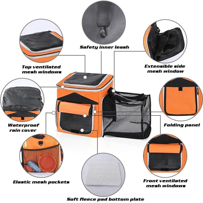 Portable Pet Carrier Booster Backpack Pet Carriers Pet Carrier Bicycle Basket Bag for Dog Cat