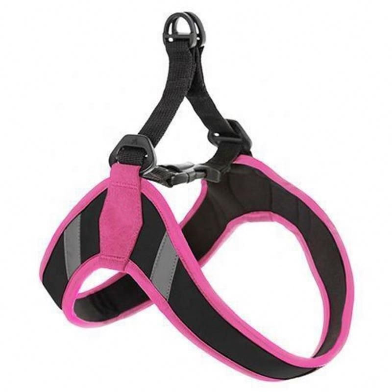 Simple Easy on Reflective Strip Pink Color Neoprene Dog Harness