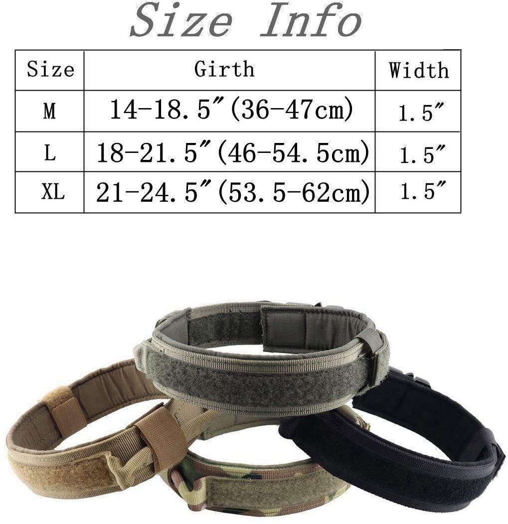 Adjustable Military Nylon Heavy Duty Metal Buckle with Control Handle Tactical Dog Collar