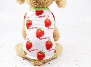 Vest Mesh Breathable Summer/Spring Couple&prime;s Puppy Dog Clothes Strawberry Pet Clothes