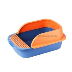 2021 New Color Semi Closed Large Cat Litter Box Blue