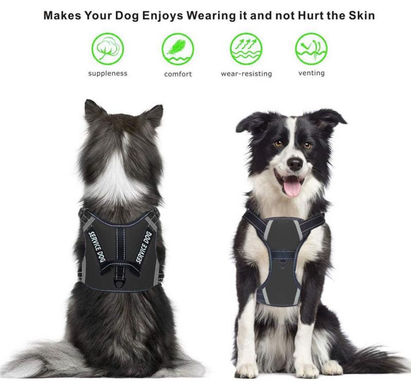No-Pull Service Dog Harness K9 Harness Vest Reflective Trainging Gear for Small Medium Large