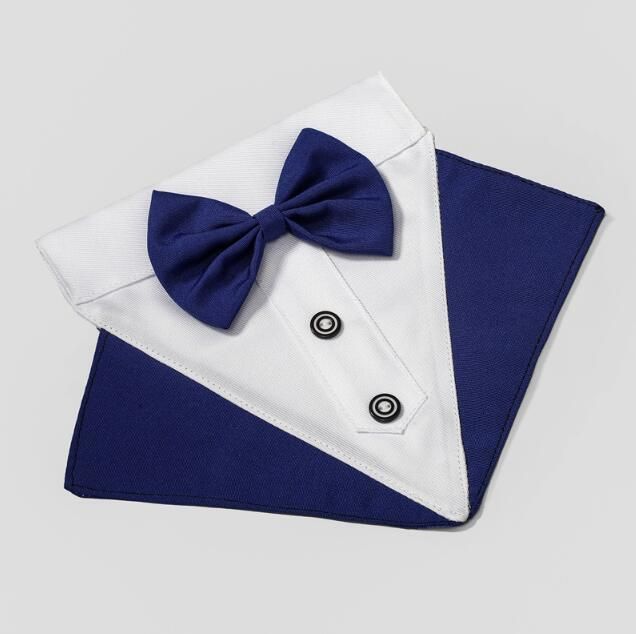 Dog Tuxedo Bandana with Bow Tie, Pet Costume Dog Wedding Bandana Gentleman Dog Attire Party Accessories