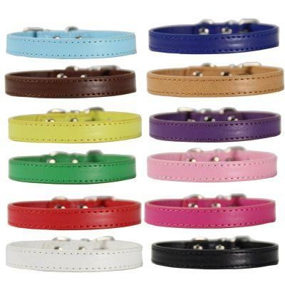 New PU Leather Dog Collar, Custom Lettering Logo Stocked Pet Collar//