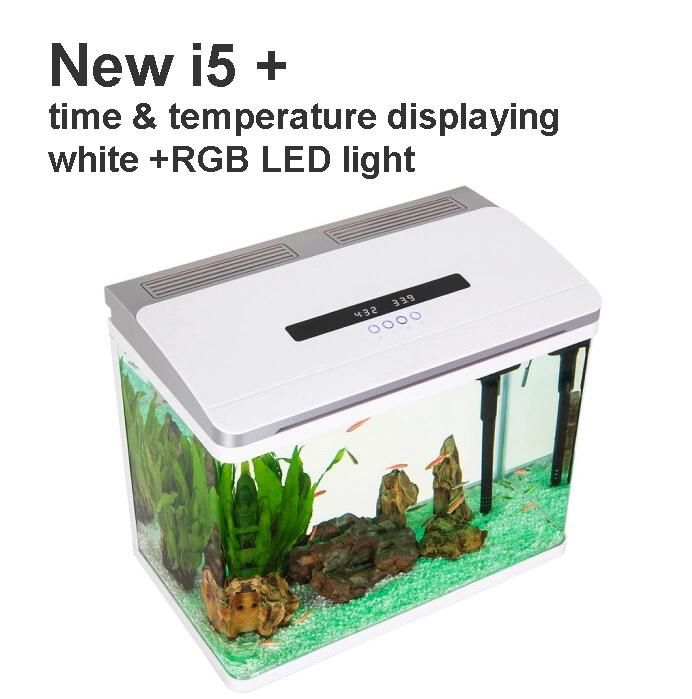 14.5-Gallon Aquarium Kit with Time Water Temperature on Tank Cover
