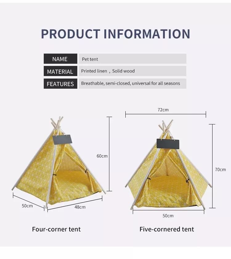 Factory Wholesale Pet Bed Cute Pet Linen Tent