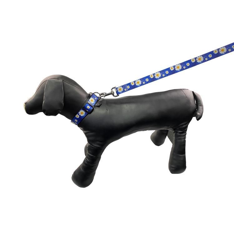 New Adjustable Flower Design Dog Puppy Collar and Lead Leash Set