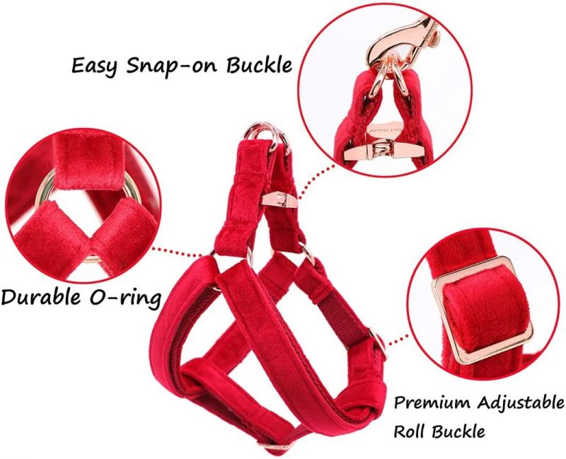 Quick and Easy to Fit Velvet Halter Dog Harness