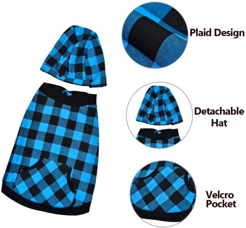 England Style Plaid Dog Coat with Soft Warm Fleece Lining