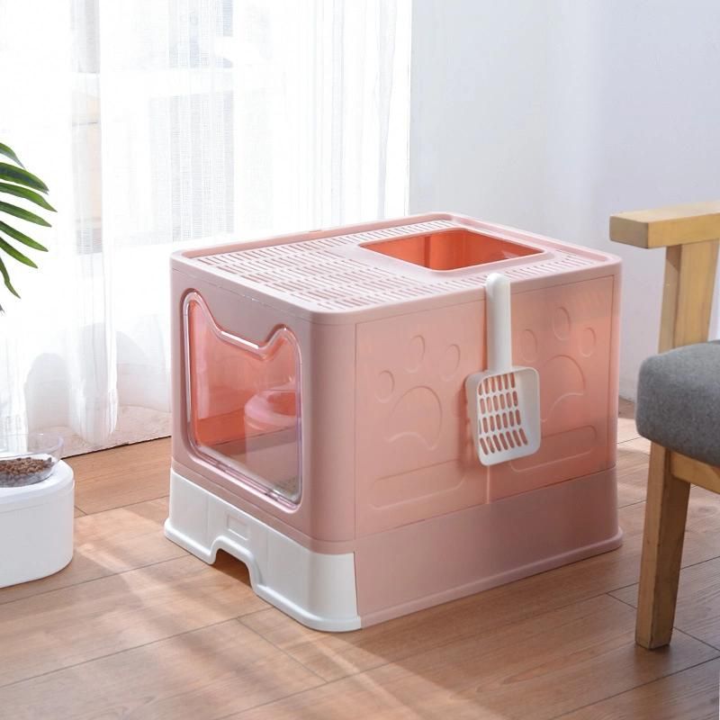 Large Cat Litter Box with Lid, Enclosed Cat Potty, Top Entry Anti-Splashing Cat Toilet, Standard Cat Litter Boxes Easy to Clean Including Cat Litter Scoop