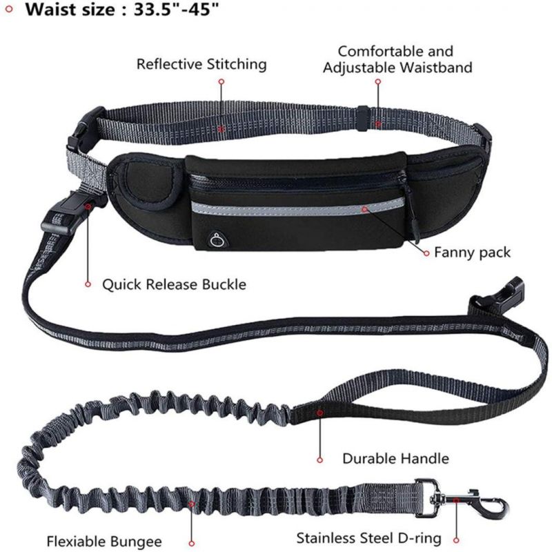 Sport Style Pet Leash Waist Dog Leash with Storage Bag
