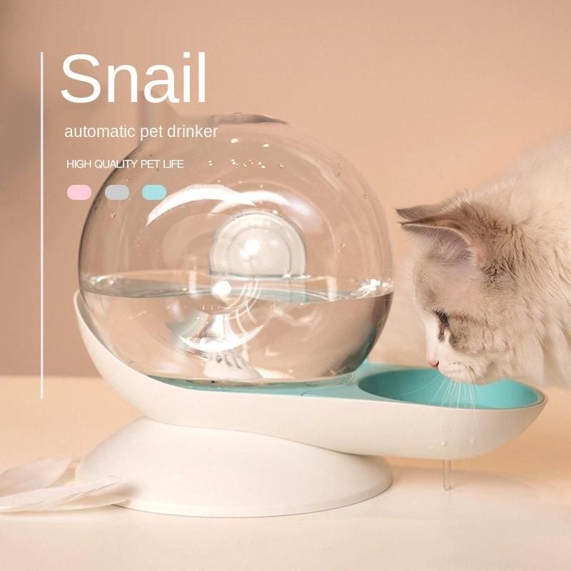 2.8L Automatic Water Fountains Snail-Shaped Bottle Cat Dog Feeder Self-Dispensing Gravity Waterer Dispenser for Small Animals Medium Pets Dogs Cats Puppy Kitten