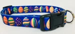 Dog Collar, Pet Collar, Cat Collar, Pattern Collar (art: blue eggs)