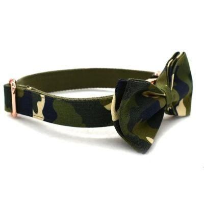 Adjustable Camouflage Luxury Print Bow Decoration Tactical Pet Dog Collars