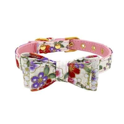 Popular Beautiful Flowers Pet Collar Dog Collar with Bow