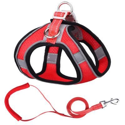 High Reflective Dog Harness Pure Color Pet Harness Pet Leash Set