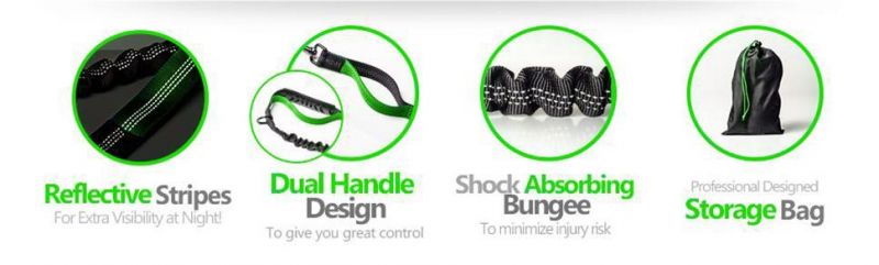 Hands-Free Easy Grip Rubber Handle Professional Leash for Running with Dog