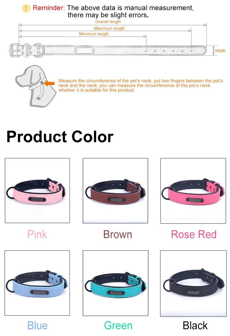 New Christmas PU Personalized, Printed Puppy Quick Release Nameplate Dog Collar//